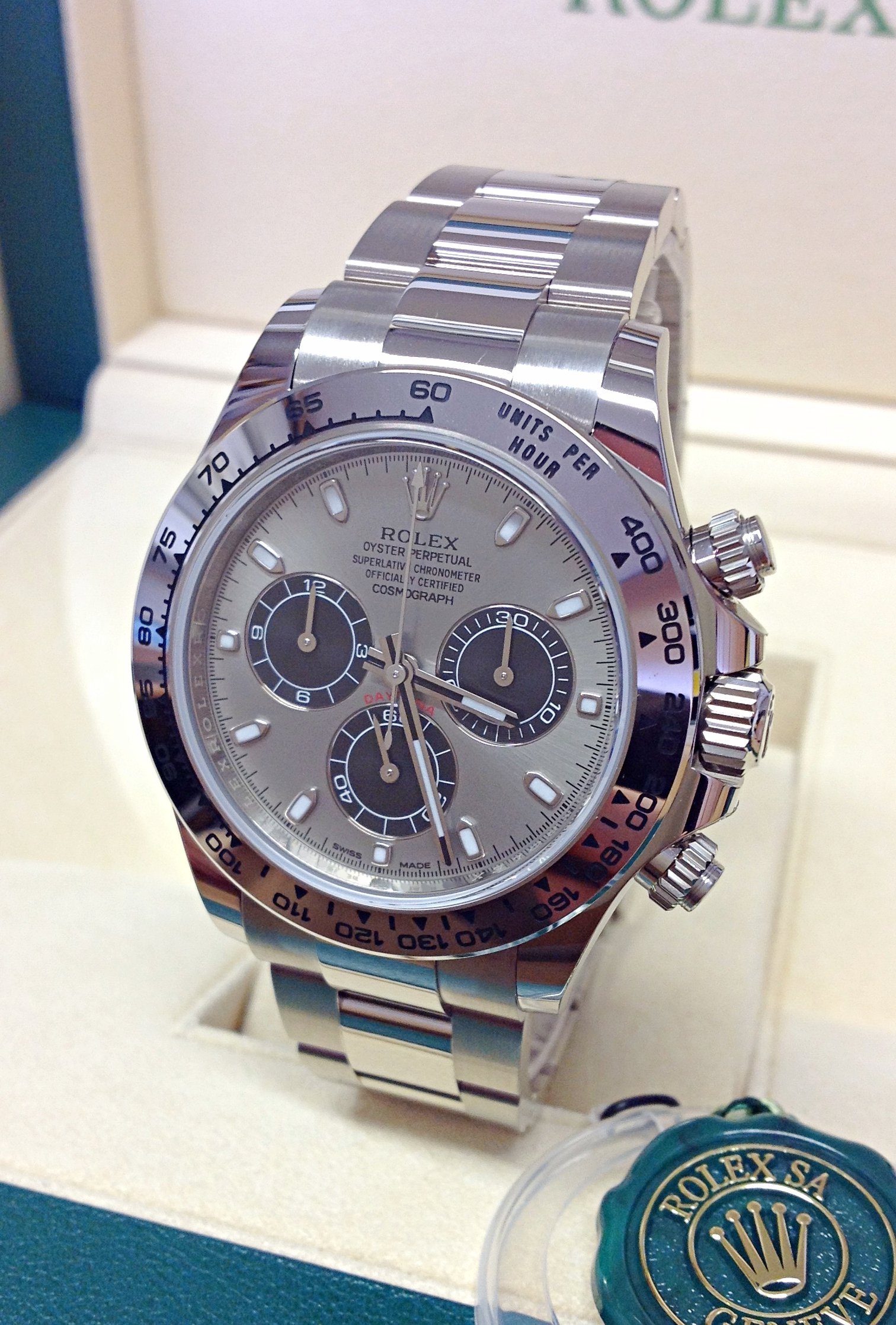 Rolex Daytona 116509 White Gold Steel Dial
