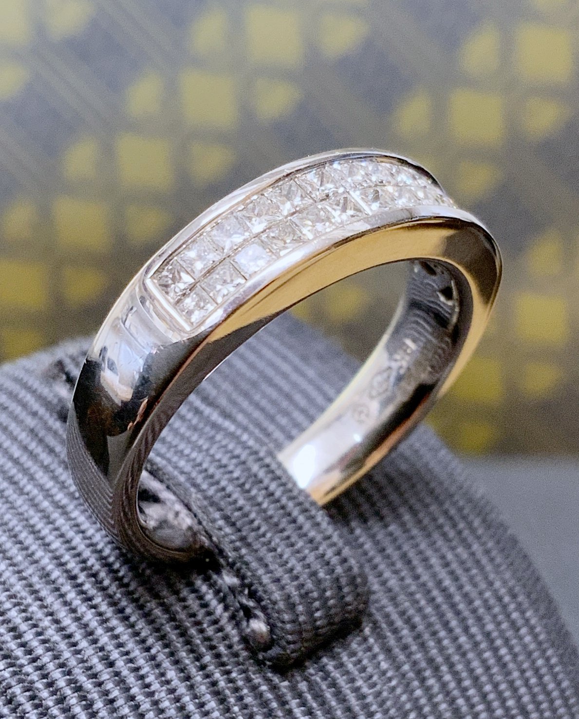 White Gold Two Row Half Eternity Ring