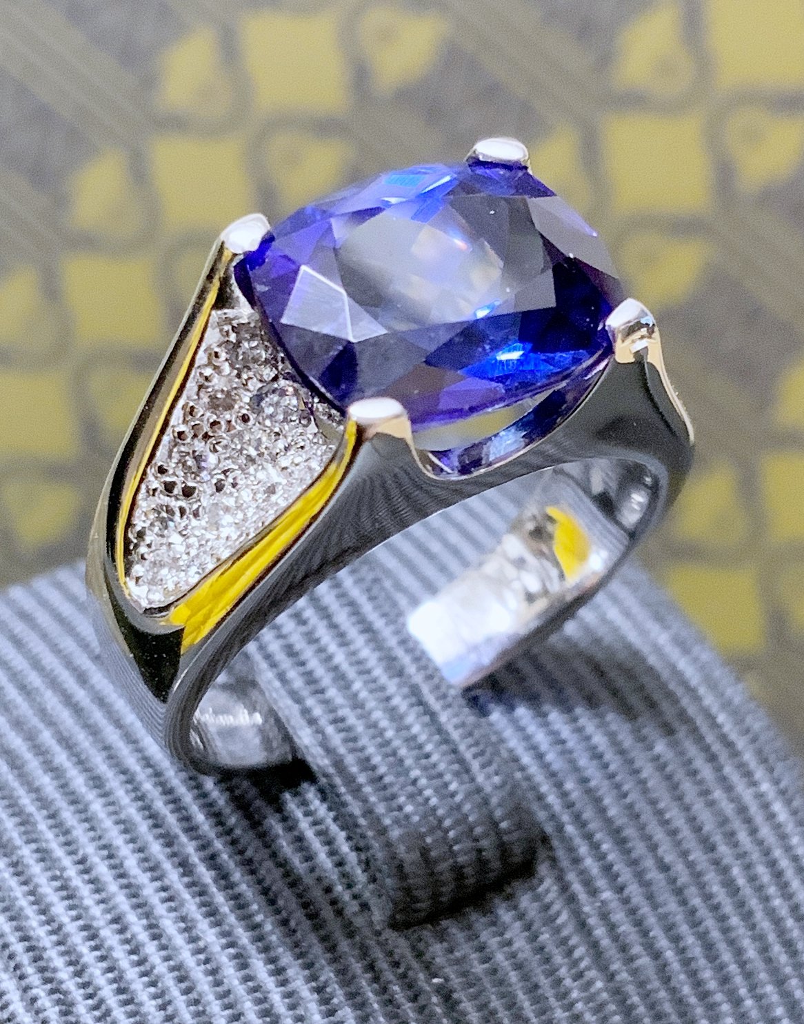 Platinum Tanzanite & Diamond Ring