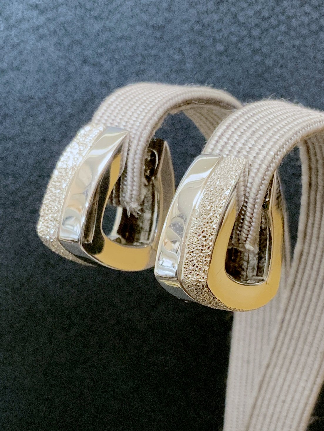 White Gold Huggie Earrings
