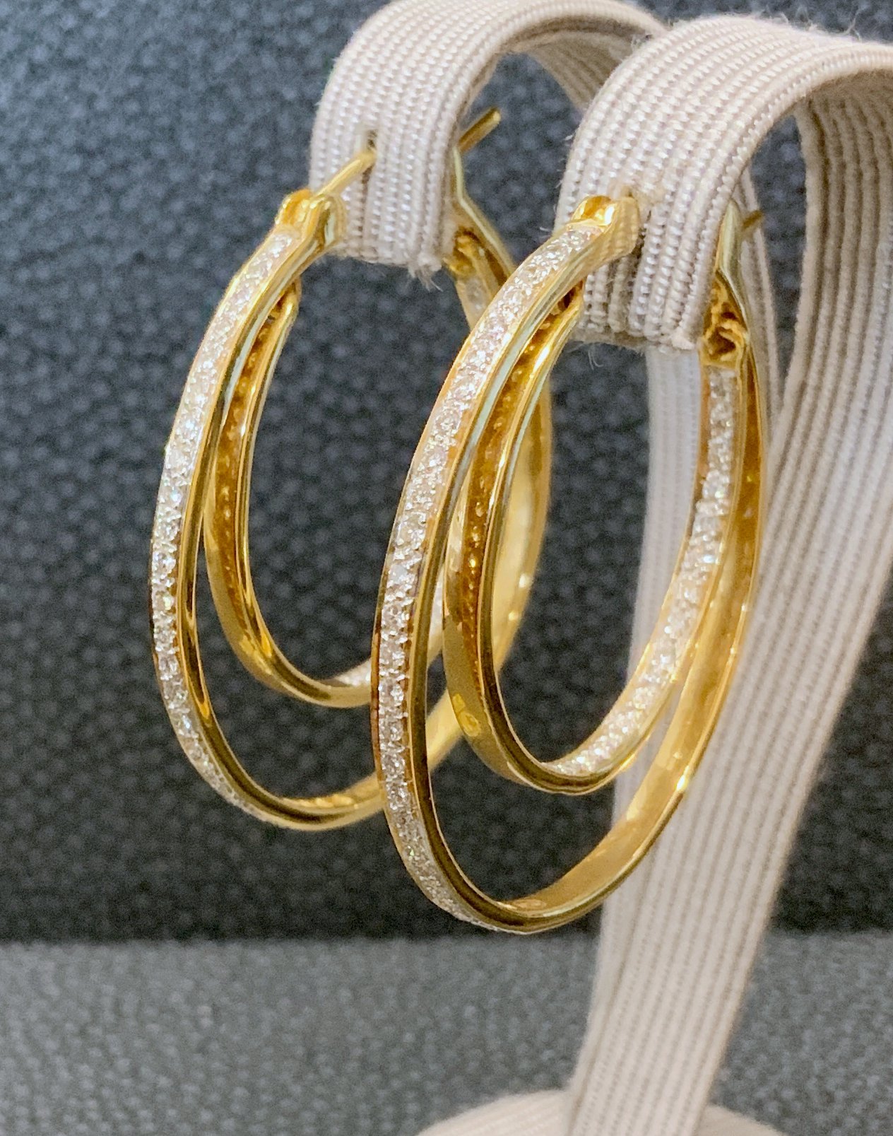 Yellow Gold Diamond Hoop Earrings