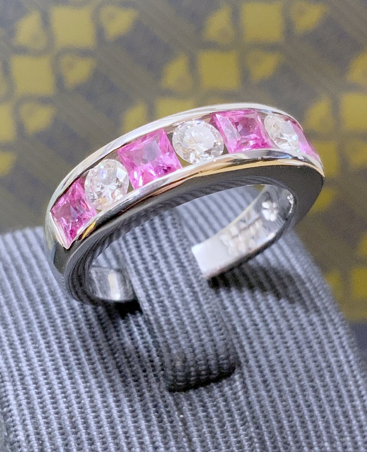 White Gold Sapphire & Diamond Ring