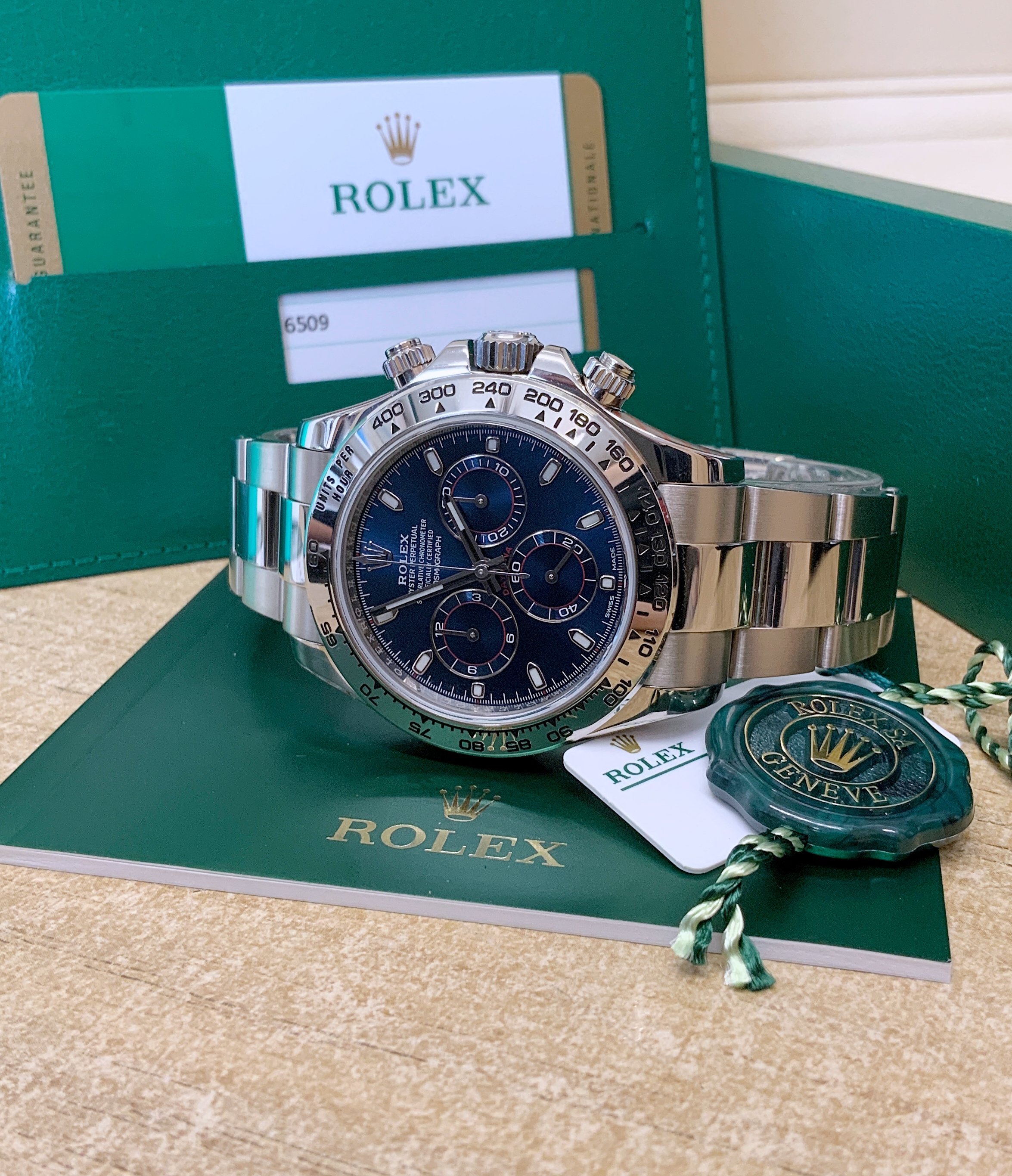 Rolex Daytona 116509 White Gold Blue Dial