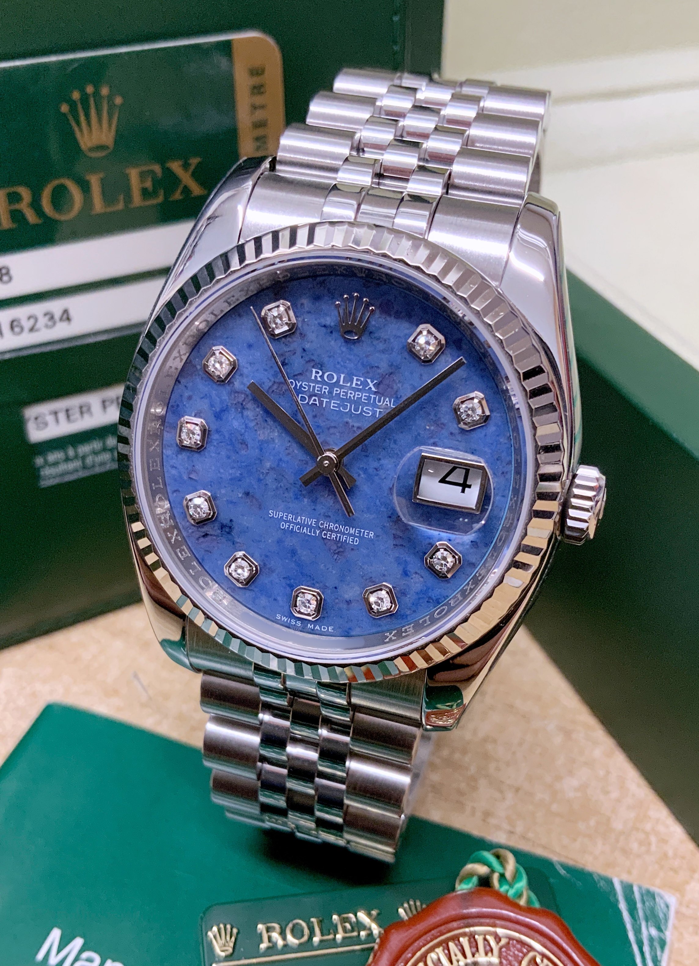 Rolex Datejust 36mm 116234 Sodalite Diamond Dial