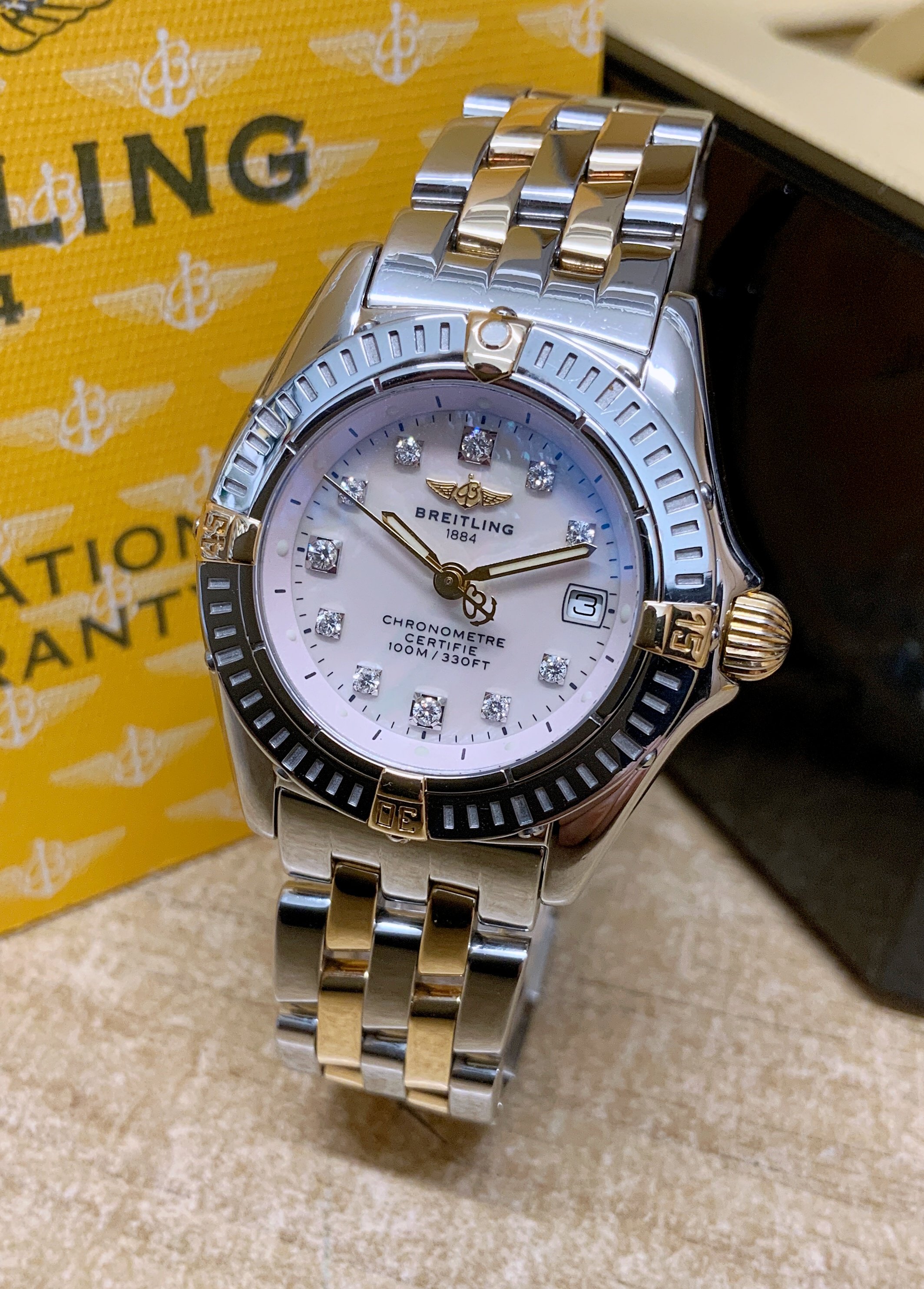 Breitling Callistino 29mm B72345 Bi/Colour Pink M.O.P Diamond Dial
