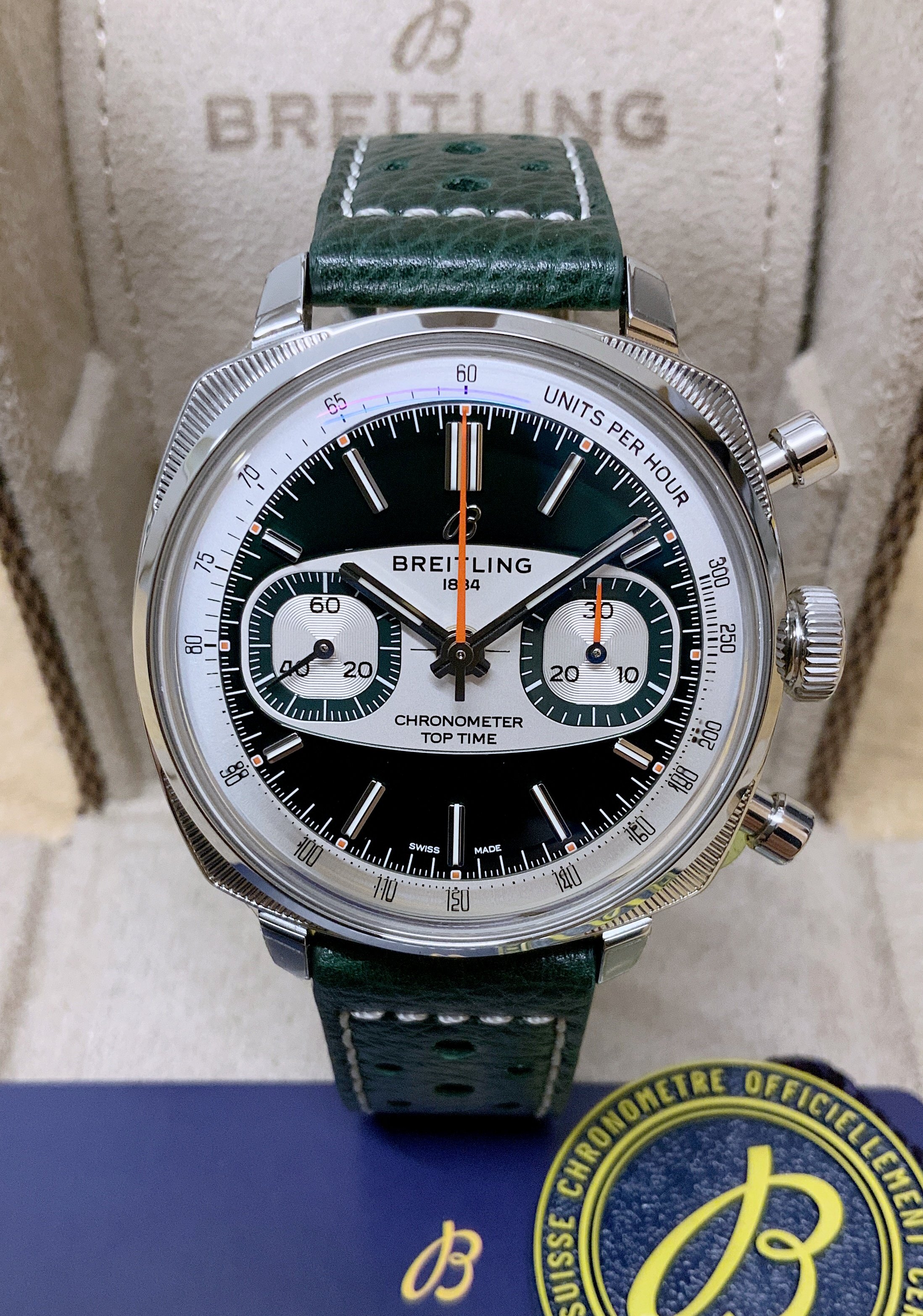 Breitling Top Time B01 Racing AB01771A1L1X1 38mm Green Dial Unworn