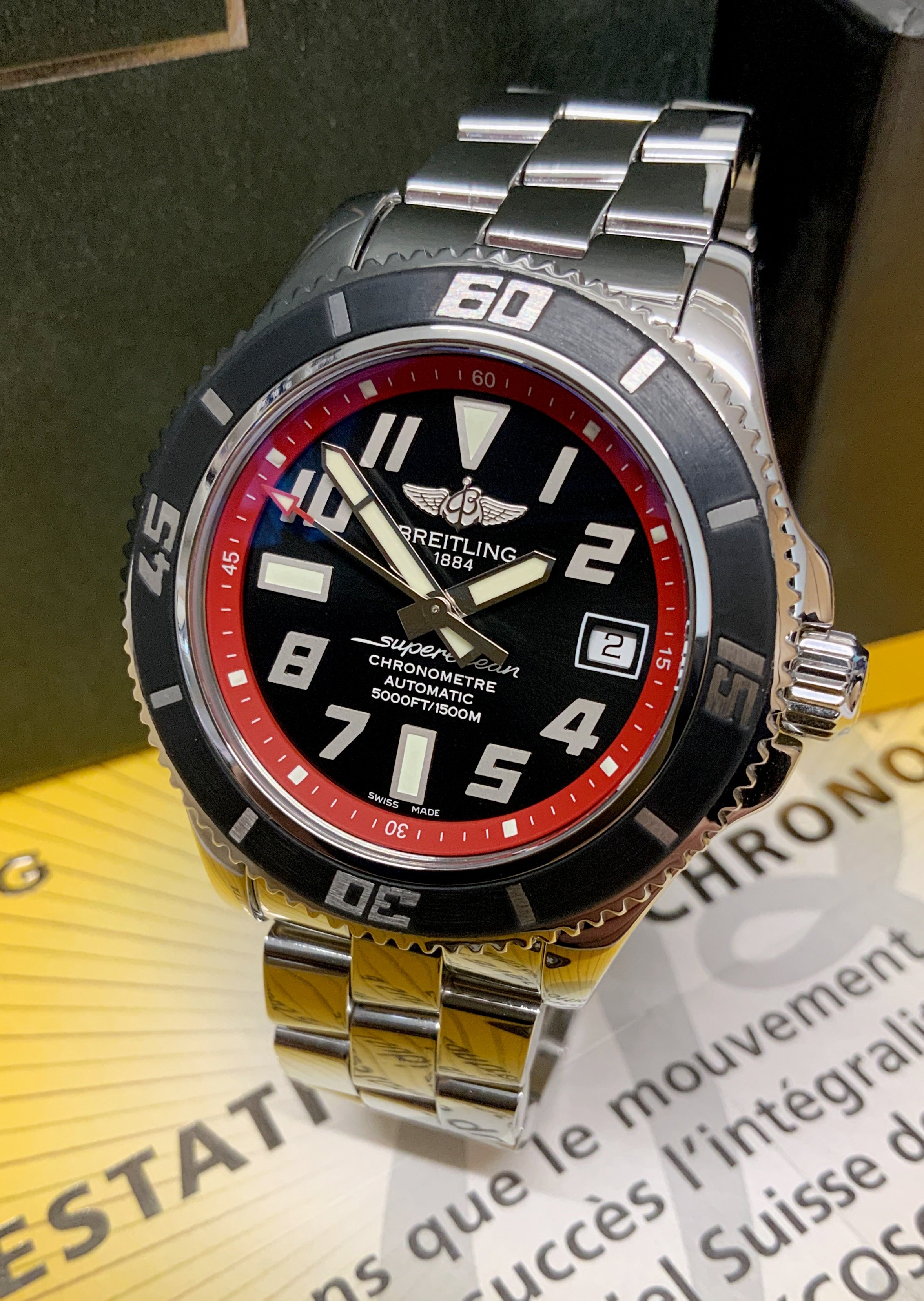 Breitling Superocean 42 A17364 Red Inner Ring