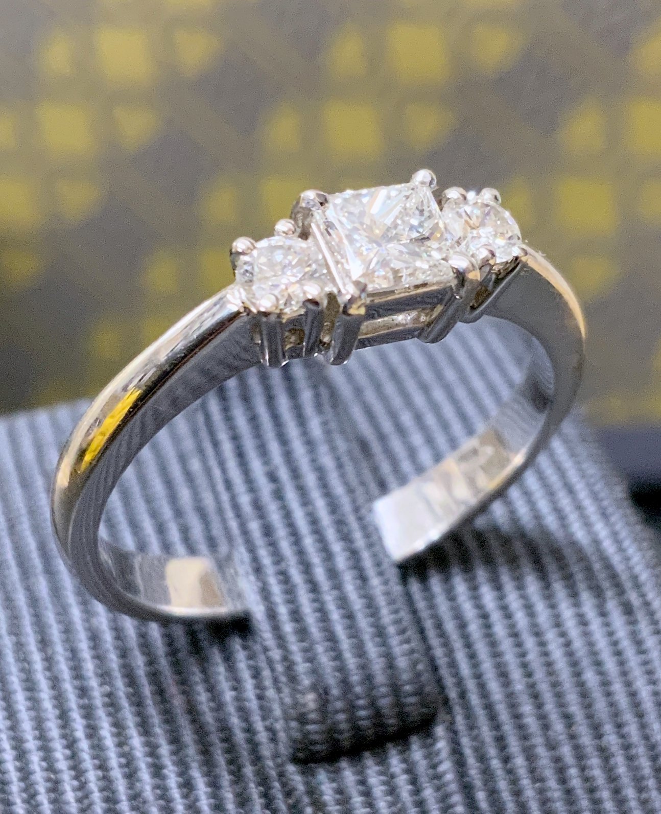 White Gold Princess Cut Ring