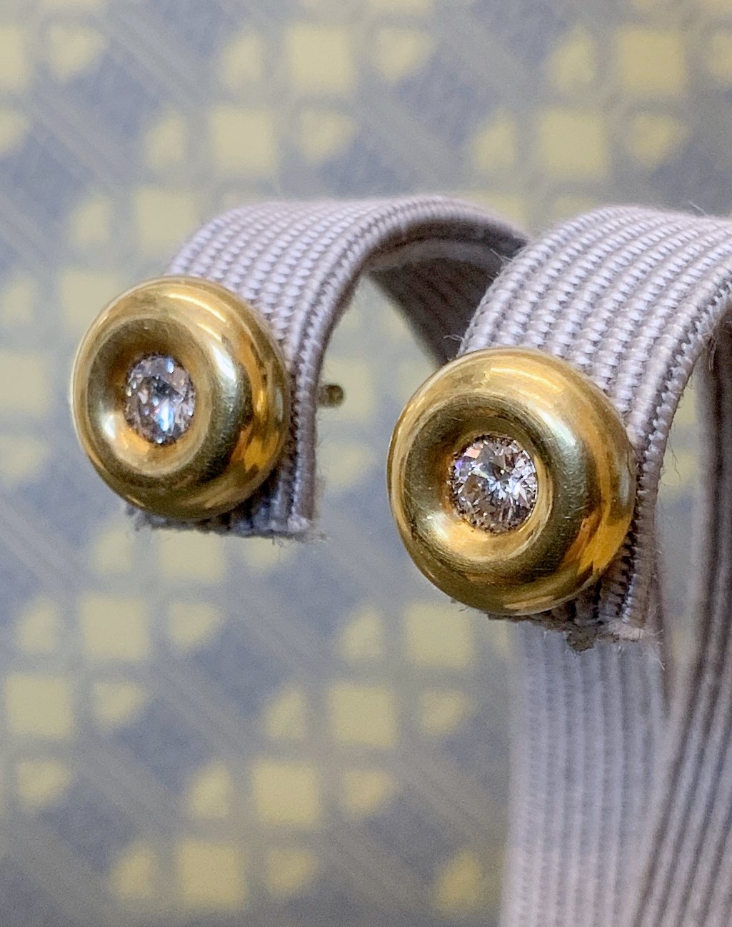 Yellow Gold Diamond Stud Earrings